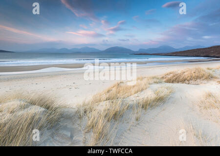 Luskentire Strand auf der Isle of Harris auf den Äußeren Hebriden. Stockfoto