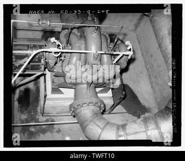 Prozesswasser Gebäude, TRA-605. Sumpf Kraftstofftank PUMPE. Mit ID-33-G-247 vergleichen. INL NEGATIVE Nr. 4378; Unbekannter Fotograf, 3-5-1962 - Idaho National Engineering Laboratory, Test Reactor, Materialien und Technik Test Reaktoren, Scoville, Butte County, ID Stockfoto