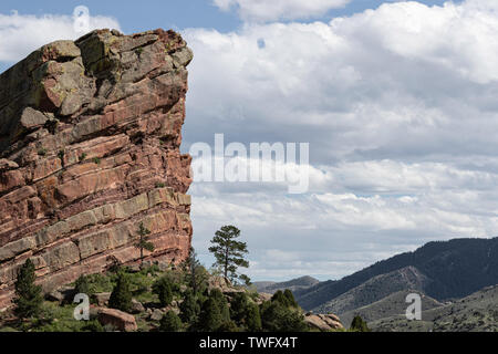 Aussicht auf die Red Rocks Amphitheater, Denver, Colorado Stockfoto