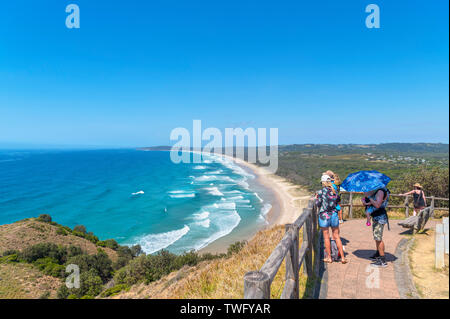 Blick über Byron Bay von Cape Byron, Conservation Park, New South Wales, Australien Stockfoto