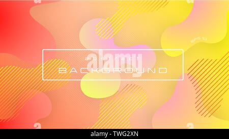 Flüssigkeit Rot Gelb Gradienten Farbe abstrakt Hintergrund, fließenden Formen Komposition. Eps 10. Stock Vektor
