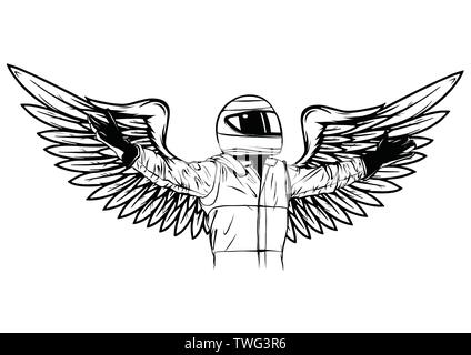 Engel pilot Mann Vector Illustration Design zeichnen Stock Vektor