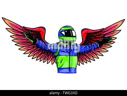 Engel pilot Mann Vector Illustration Design zeichnen Stock Vektor
