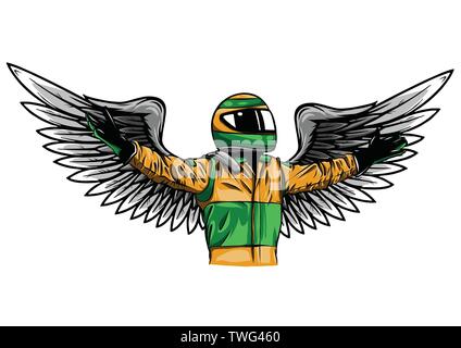 Engel pilot Mann Vector Illustration Design zeichnen Stock Vektor