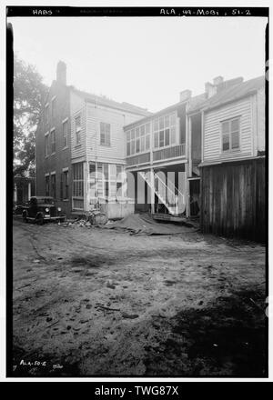 Historischer amerikanischer Gebäude Umfrage E. W. Russell, Fotograf, Dezember 16, 1936 HINTEN (im Osten) und SÜDSEITE - 8 Norden Hamilton Straße (Haus), Mobile, Mobile County, AL Stockfoto