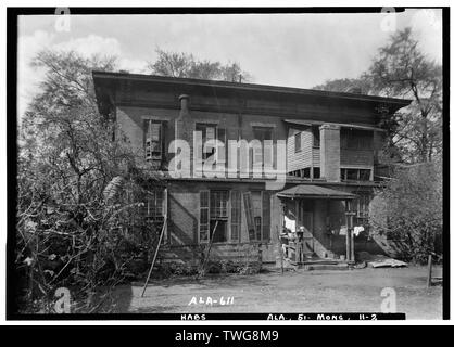 Historischer amerikanischer Gebäude Umfrage W. N. Manning, Fotograf, Oktober 23, 1935, HINTEN (Süd)-Bibb-Goldthwaithe-Arrington House, 203 Church Street, Montgomery, Montgomery County, AL Stockfoto