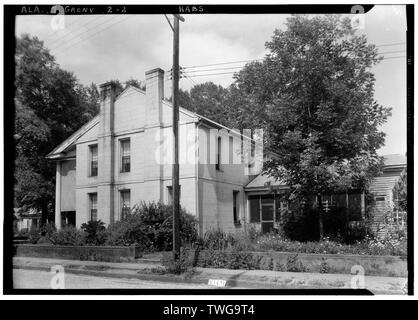 Historischer amerikanischer Gebäude Umfrage W. N. Manning, Fotograf, 11. Juni 1935. Hintere und seitliche Ansicht - Earl Smith House, Handel und Kiefer Straßen, Greenville, Butler County, AL Stockfoto