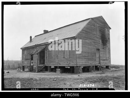 Historischer amerikanischer Gebäude Umfrage W. N. Manning, Fotograf, März 7, 1935, HINTERE UND SEITLICHE ANSICHT S.E. - Rahmen Plantation House, County Road 26, Tuskegee, Macon County, AL Stockfoto
