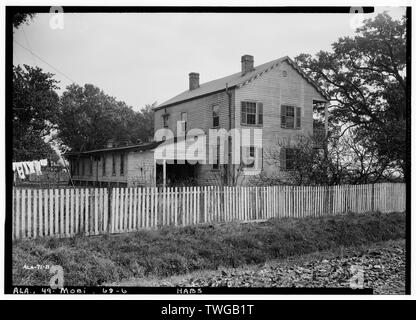 Historischer amerikanischer Gebäude Umfrage E. W. Russell, Fotograf, Dezember 19, 1936, Hintere Höhe (Westen), und SÜDSEITE - Frascatti, Konzeption Street, Mobile, Mobile County, AL Stockfoto