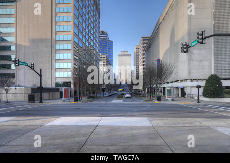 Eine Ansicht von Nashville, Tennessee Straße Szene Stockfoto