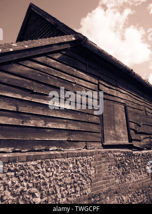 Traditionelle hölzerne Scheune, Goring-on-Thames, Oxfordshire, England, UK, GB. Stockfoto