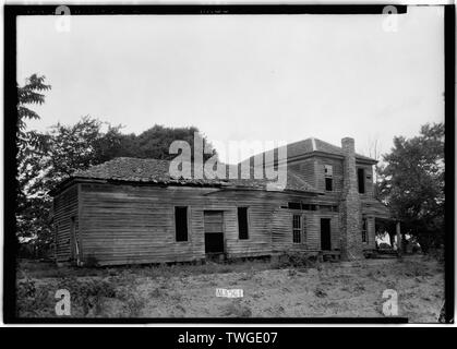 Historischer amerikanischer Gebäude Umfrage W. N. Manning, Fotograf, 15. Juni 1935. Ansicht von hinten (Süd)-Howe-Roughton Haus, County Road 14, hohe Kante, Bullock County, AL Stockfoto