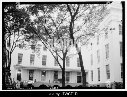 Historischer amerikanischer Gebäude Umfrage W. N. Manning, Fotograf, 16. April 1934. Ansicht von hinten (MIT FLÜGEL) - NORD ELEVATION - Alabama State Capitol, Dexter Avenue, Montgomery, Montgomery County, AL Stockfoto