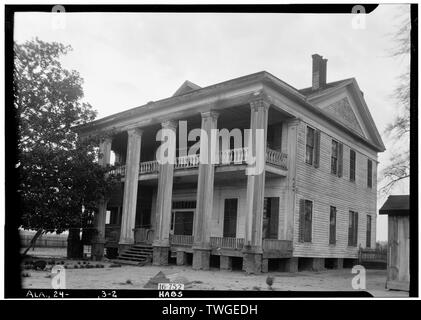 Historischer amerikanischer Gebäude Umfrage W. N. Manning, Fotograf, 23. März 1934. Ansicht von hinten. - Lewis McMillan Haus, County Road 31, Orrville, Dallas County, AL Stockfoto
