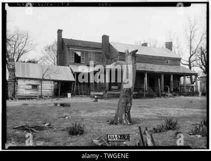 Historischer amerikanischer Gebäude Umfrage Alex Bush, Fotograf, März 28, 1935 ANSICHT VON HINTEN - Die Eichen, Ricks Lane, Leighton, Colbert County, AL Stockfoto