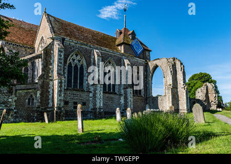 Winchelsea Kirche in East Sussex in England. Winchelsea war einer der ursprünglichen Cinque Ports Stockfoto