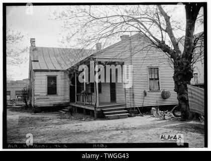 Historischer amerikanischer Gebäude Umfrage E. W. Russell, Fotograf, März 26, 1935 ANSICHT VON HINTEN, Süd - 256 Saint Louis Straße (Haus), Mobile, Mobile County, AL Stockfoto