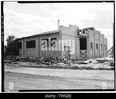 Die verbleibenden fünf-STALL ABSCHNITT DER ROUNDHOUSE. Blick nach Südosten. - Colorado und Southern Railway Denver Roundhouse Komplex, die Siebte Straße, im Osten von South Platte River, Denver, Denver County, CO Stockfoto