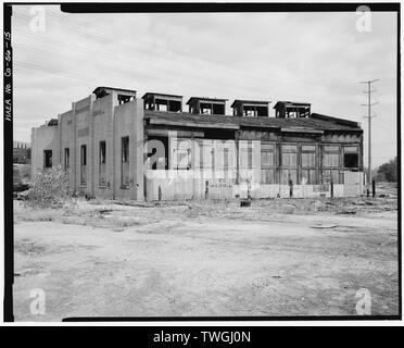 Die verbleibenden fünf-STALL ABSCHNITT DER ROUNDHOUSE. Blick nach Norden. - Colorado und Southern Railway Denver Roundhouse Komplex, die Siebte Straße, im Osten von South Platte River, Denver, Denver County, CO Stockfoto