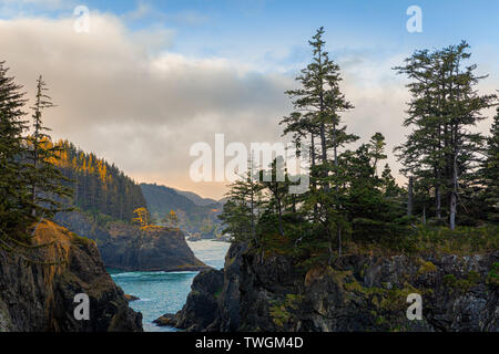 Sonnenaufgang am Samuel Boardman State Scenic Flur. Eine lineare State Park im Südwesten von Colorado, in den Vereinigten Staaten. Es ist 12 Meilen (19 km) lange und Th Stockfoto