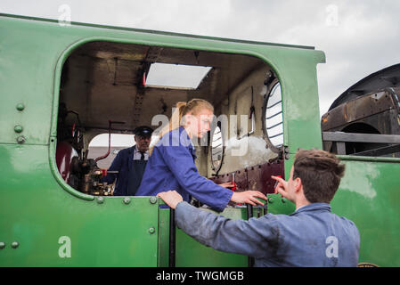 Bo'ness Kinneil Railway freiwilligen Stockfoto