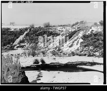 ROCK CREEK SIPHON, LOW LINE KANAL, Twin Falls County südlich von Kimberly, Idaho; insgesamt Nordosten anzeigen. - Milner Dam und Main Kanal - Twin Falls Canal Company, am Snake River, 11 km westlich der Stadt von Burley, Idaho, Twin Falls, Twin Falls County, ID Stockfoto