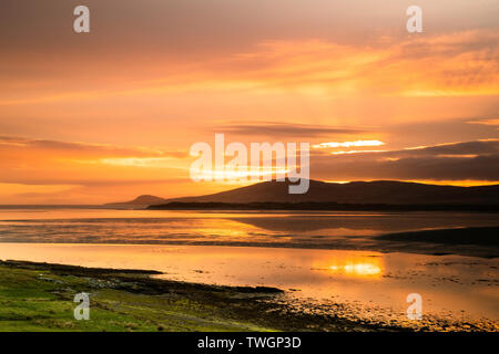 Sonnenaufgang über Loch Gruinart vom Ardnave Halbinsel Stockfoto