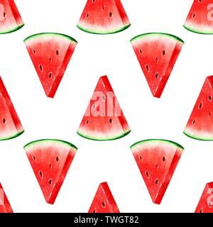 Nahtlose Muster mit Wassermelonen Stockfoto