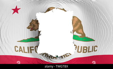 Rechteckige Loch in der California State Flag Stockfoto