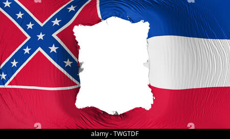 Quadratische Öffnung der Mississippi State Flag Stockfoto