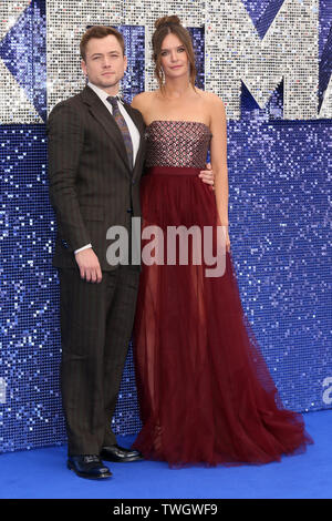 Die UK-Premiere von "Rocketman" im Odeon Luxe - Ankunft mit: Taron Egerton, Emily Thomas Wo: London, Großbritannien Wann: 20. Mai 2019 Credit: Mario Mitsis/WENN.com Stockfoto