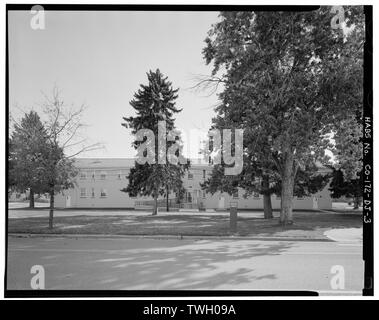 Hinten (Nordseite) - fitzsimons General Hospital, Bachelor 'Offiziere' Quarters, West Harlow Avenue und der South Hutton Street, Südosten, Aurora, Adams County, CO Stockfoto