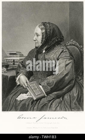 Anna Jameson (1794-1860), anglo-irischer Abstammung, Kunsthistorikerin, Three-Quarters Länge sitzt Portrait, Stahlstich, Porträtgalerie bedeutender Männer und Frauen in Europa und Amerika durch Evert A. Duyckinck, von Henry J. Johnson, Johnson, Wilson & Company, New York, 1873 veröffentlicht. Stockfoto