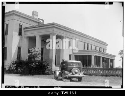 Rückseite des Hauses Südwesten. 1936 - Gaineswood, 805 South Cedar Street, Demopolis, Marengo County, AL Stockfoto