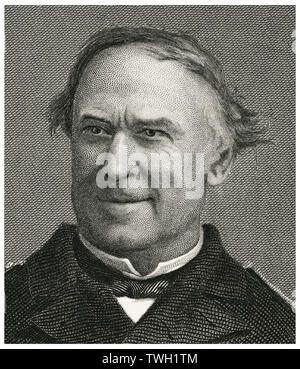 David G. Farragut (1801-70), US-amerikanischer Admiral, U.S. Navy, Kopf und Schultern Portrait, Stahlstich, Porträtgalerie bedeutender Männer und Frauen in Europa und Amerika durch Evert A. Duyckinck, von Henry J. Johnson, Johnson, Wilson & Company, New York, 1873 veröffentlicht. Stockfoto