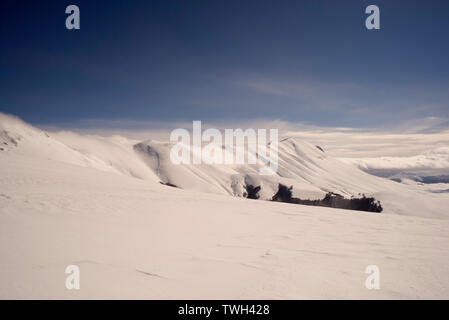 Monte Vettore Berg, Nationalpark Monti Sibillini, Marche, Italien, im Winter Stockfoto