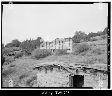 Rock Stützmauern auf der Westseite der Hang, nach Nordwesten. - Mary Doyle Homestead, 12 Meilen östlich von US-Highway 350, Modell, Las Animas County, CO Stockfoto