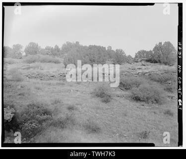 Rock Stützmauern auf der Westseite der Hang, nach Südwesten. - Mary Doyle Homestead, 12 Meilen östlich von US-Highway 350, Modell, Las Animas County, CO Stockfoto