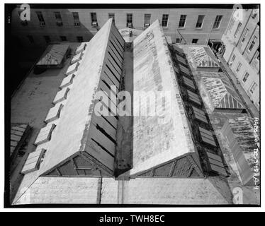 Dachkonstruktion, Ansicht von Osten vierten Stock - US-Schatzamt, South Court, 15th Street und Pennsylvania Avenue Northwest, Washington, District of Columbia, DC Stockfoto