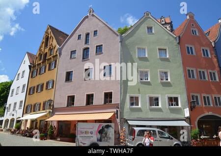 Füssen, eine Stadt am Lech, nahe Schloss Neuschwanstein in Bayern, Deutschland Stockfoto