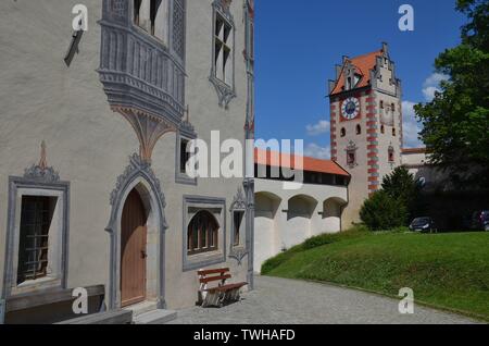 Füssen, eine Stadt am Lech, nahe Schloss Neuschwanstein in Bayern, Deutschland Stockfoto