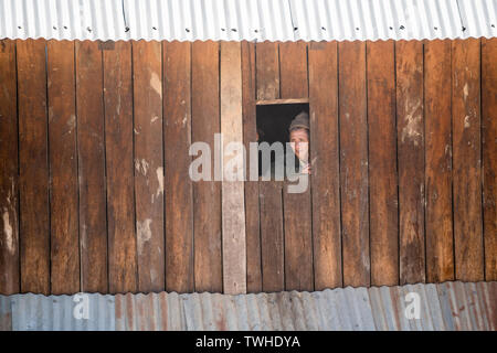 Die lokale Bevölkerung Akha Pixor in das Dorf in der Nähe der Phongsali, Laos, Asien. Stockfoto