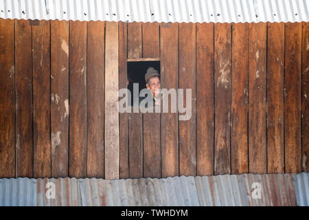 Die lokale Bevölkerung Akha Pixor in das Dorf in der Nähe der Phongsali, Laos, Asien. Stockfoto