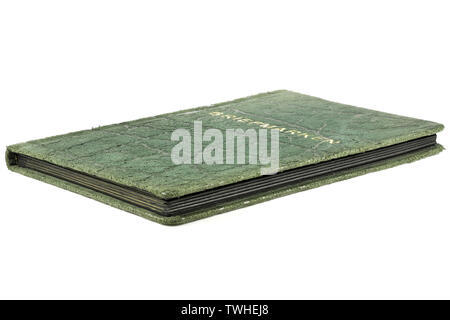 Jahrgang deutsche Briefmarken album auf weißem Hintergrund Stockfoto