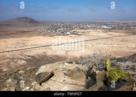 Lajares, Fuerteventura, vom Gipfel des Montaña de la Mareta gesehen Stockfoto