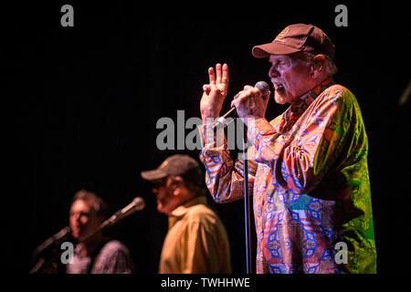 Roskilde, Dänemark. Juni, 2019 20. Roskilde, Dänemark - Juni 20., 2019. Die amerikanische surf rock und Vocal group die Beach Boys führt ein Live Konzert in Roskilde Kongrescenter in Roskilde. Hier Sänger, Songwriter und Musiker Mike Liebe ist live auf der Bühne gesehen. (Foto: Gonzales Foto/Alamy leben Nachrichten Stockfoto