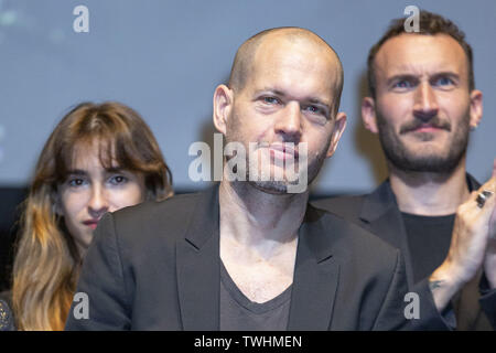 Juni 20, 2019, Yokohama, Japan - der französische Regisseur Nadav Lapid nimmt an der Eröffnung des Festival du Film Francais au Japon 2019 an der Yokohama Minato Mirai Hall. In diesem Jahr 16 Filme werden im Rahmen des jährlichen Film Festival, das läuft von 20. Juni bis 23. (Bild: © Rodrigo Reyes Marin/ZUMA Draht) Stockfoto