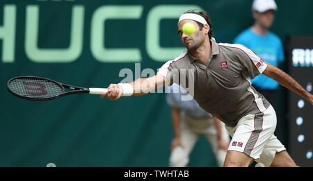 Dulmen, Deutschland. Juni, 2019 20. Männer ATP-Turnier Roger Federer, Aktion | Nutzung der weltweiten Kredit: dpa/Alamy leben Nachrichten Stockfoto