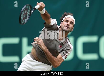 Dulmen, Deutschland. Juni, 2019 20. Männer ATP-Turnier Roger Federer, Aktion | Nutzung der weltweiten Kredit: dpa/Alamy leben Nachrichten Stockfoto