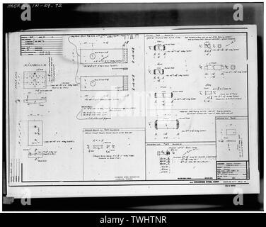 SHOP PLAN FÜR BAUSTAHL (Blatt Nr. 21) - Hutsonville Brücke, Spanning Wabash River auf der State Route 154, Graysville, Sullivan County, IN; Milbank, R V; Robinson und Steinman; Wisconsin Brücke und Iron Company; Vincennes Steel Corporation; Glasgow, Charles J Stockfoto